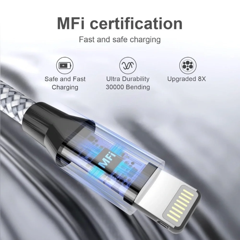 Braided USB-A to Lightning Charging Cable